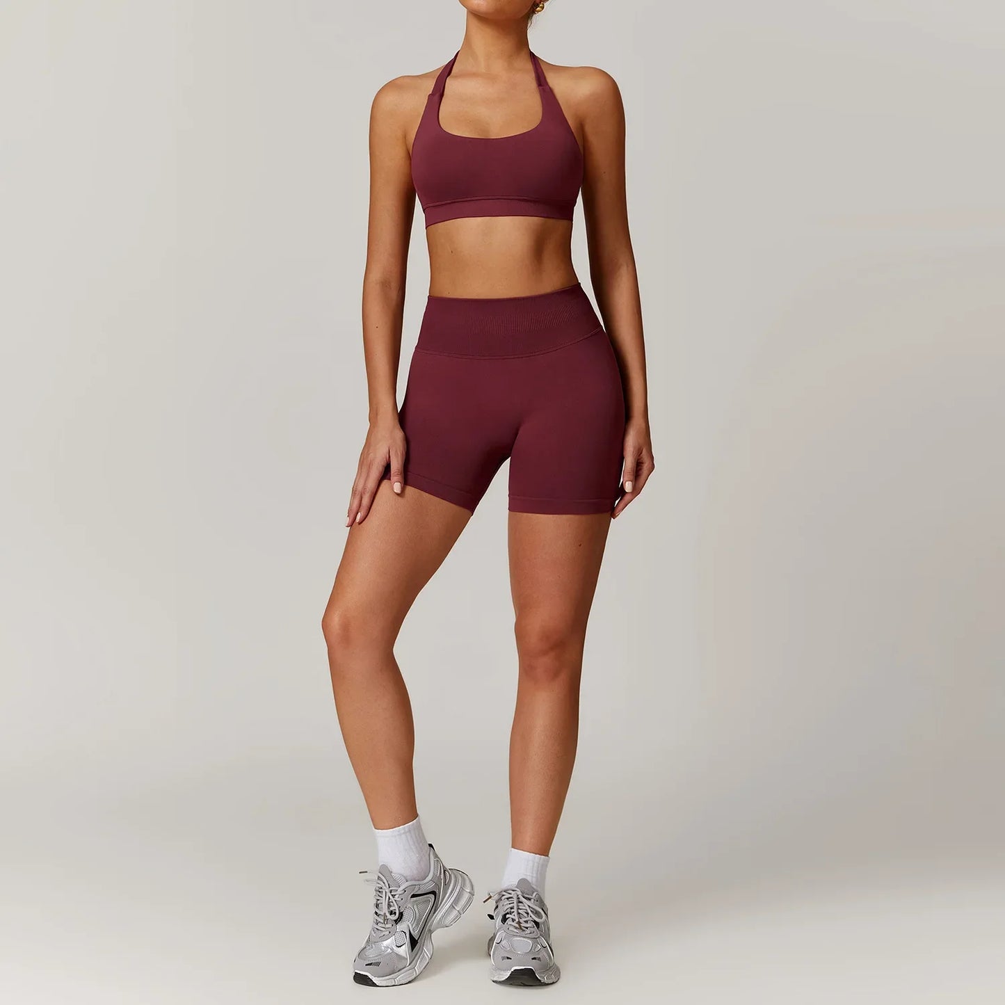 Jacket Yoga Set Women Long Sleeve Stand Up Collar Zipper Coat Seamless High Waist Short Fitness Suit Outdoor Sport Tracksuit